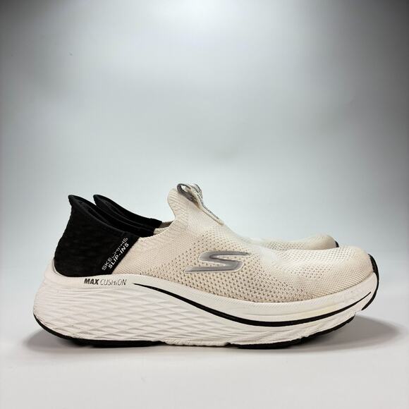 Skechers Max Cushioning Elite 2.0 White Black Running Shoes 129611 Womens Sz 8.5 - Picture 1 of 12
